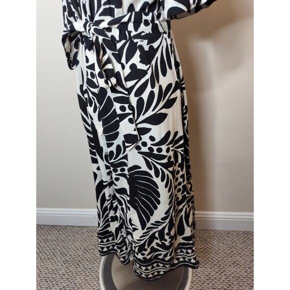 H&M Floral Midi Shirt Dress Belted Short Sleeve - Picture 6 of 9